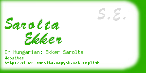 sarolta ekker business card